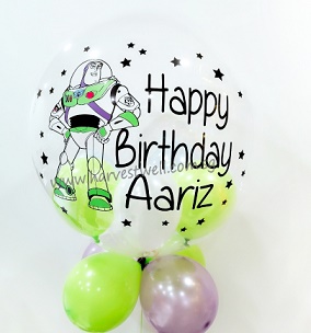 Personalised Buzz Lightyear Theme Bubble Balloon